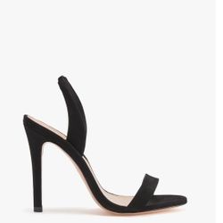 Schutz Luriane black suede open toe sling back sandal heels 7