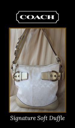 Authentic COACH SIGNATURE SOFT DUFFLE Bag Crossbody Purse