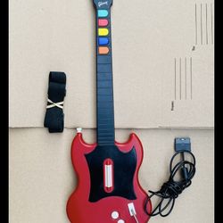 Guitar Hero Gibson SG Red Octane PS2 Red Wired Guitar Controller PSLGH Tested