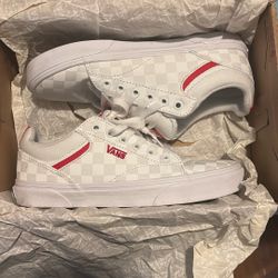 White Checker Vans