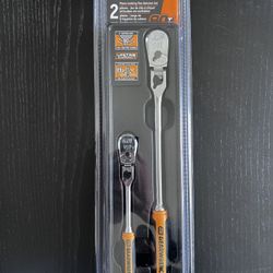 GEARWRENCH 1/4” & 3/8” Drive 90 Tooth Dual Material Licking Flex Head Teardrop Ratchet Set 