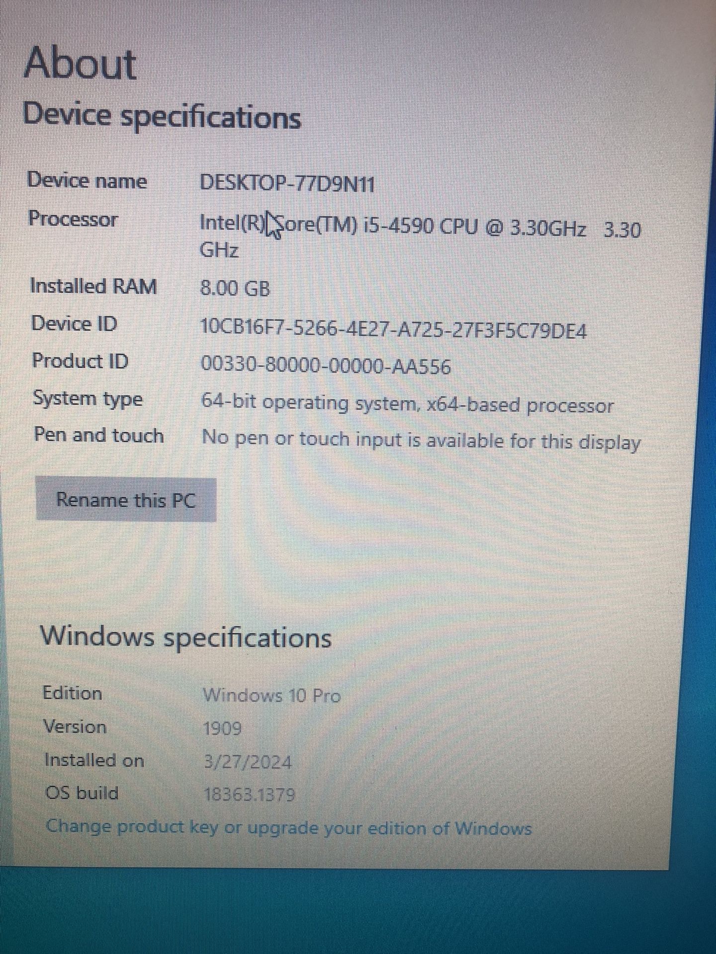 Dell Optiplex 3020 With Windows 10 Pro  PC Tower
