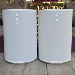 SONOS Era 100 Pair - WiFi/Bluetooth Voice-Controlled Smart Speaker - White - Like New