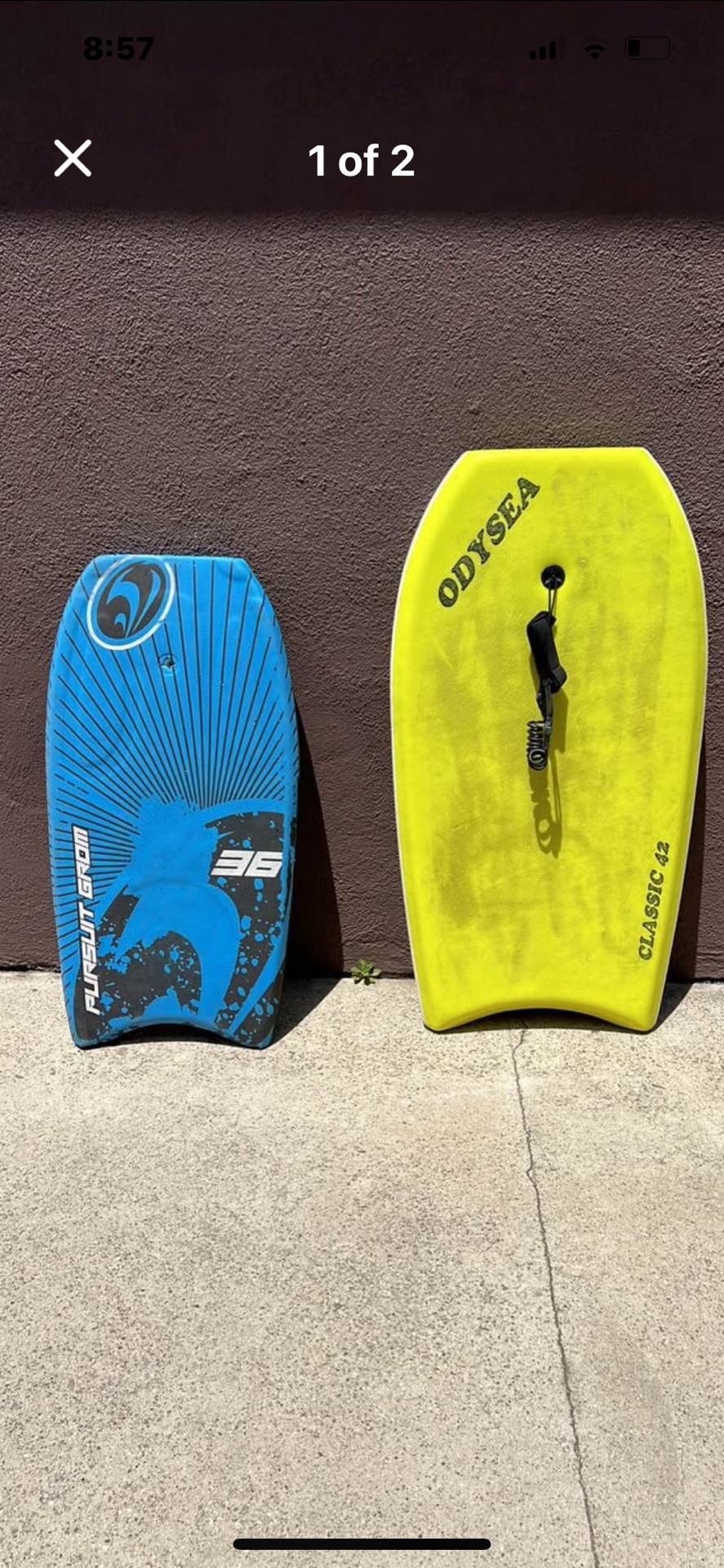 Two Body Boards Boogie Odysea Classic 42 And Grom 