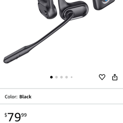 Bluetooth Headset with Microphone, Open Ear Headphones, Dual Connect Bluetooth 5.4 Headphones with Noise Cancelling & Mute, Wireless Headset with Mic 