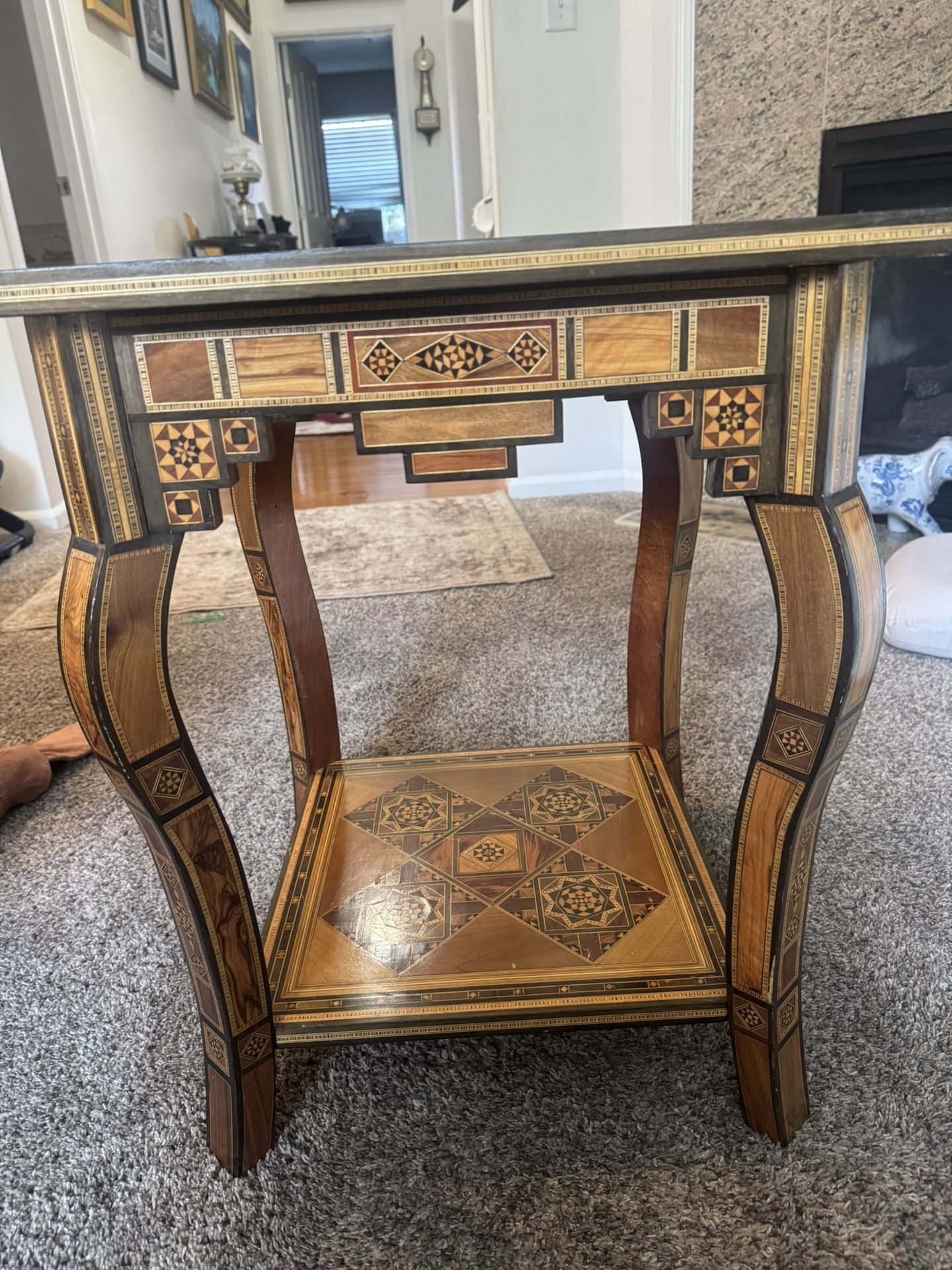 Moorish Mother of Pearl Inlaid Antique Table 