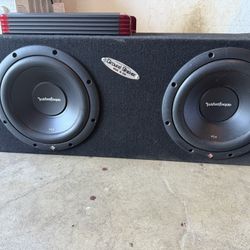 2 10” Subs Rockford Fosgate N A Crunch 1000 Watt Amp