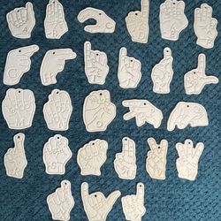 ASL Alphabet Salt Dough Ornaments 26 piece