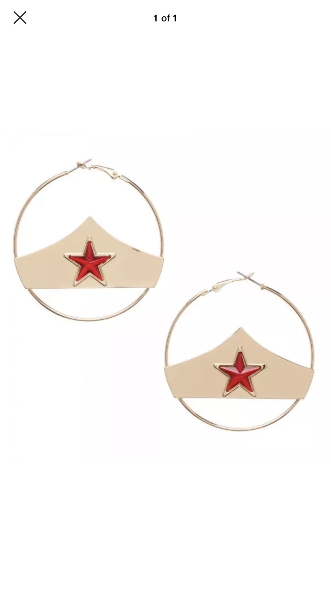 Brand new Wonder Woman hoop earrings.