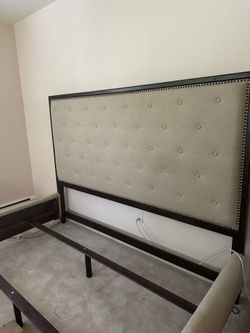 King size upholstered bed frame