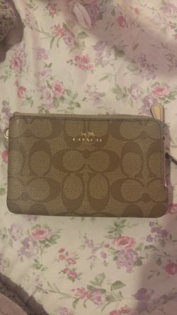 Coach Signature Zip Wristlet Clutch