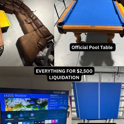 Bundle Liquidation Pool TV Pin-Pong and Sofa