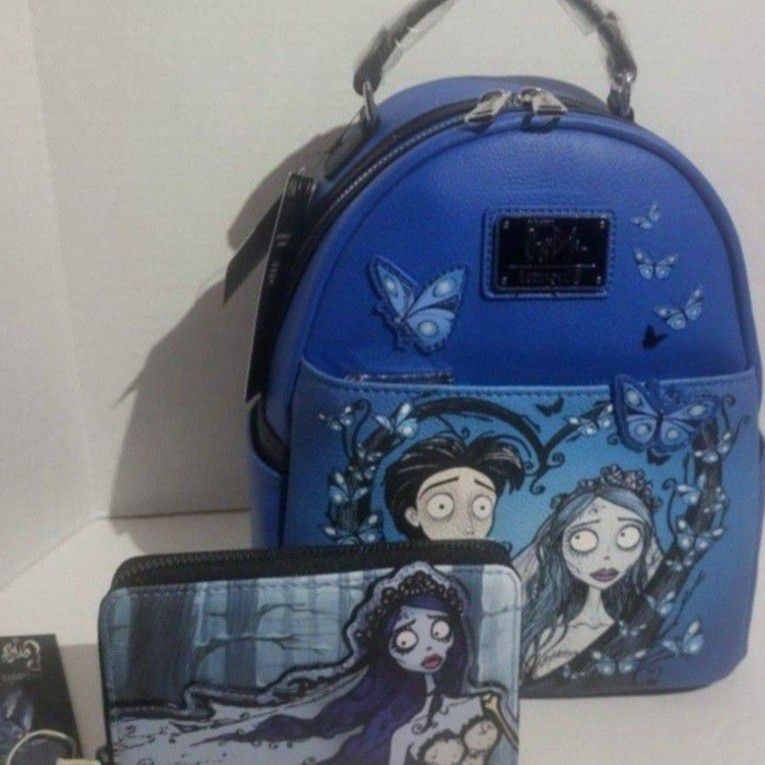Disney Loungefly Corpse Bride Backpack Glow And Wallet Included Exclusive Nwt 2pcs GLows
