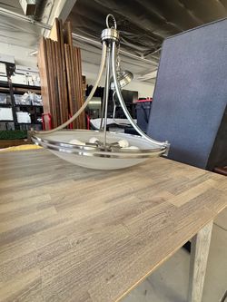 Brushed Nickel Bowl  Chandelier
