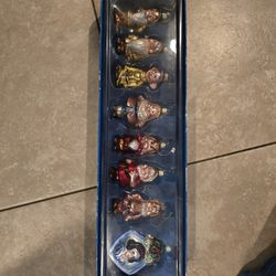 Disney Store Glass Snow White/7 Dwarfs Ornament 