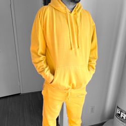 New Yellow Hoodie + Sweatpants Retro Multiple Sizes Available  