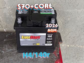 AGM Car Battery Group Size 140r/H4