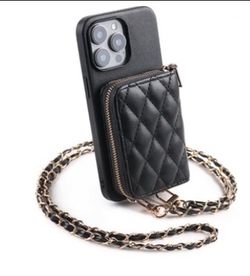 Phone Case - New Trend Lamb Pattern Faux Leather Card Holder Wallet Phone Case Compatible with for Iphone 17 Pro Max/ 16E/ 15Pro/ 14/ 13/ 12/ 11 Holds