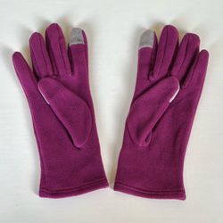 New Lands’ End Women’s Fleece Touchscreen Gloves, Rubellite, Small