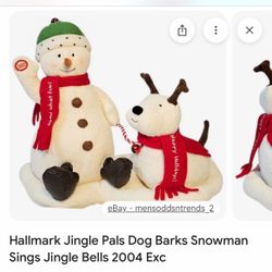 HALLMARK JINGLE PALS SINGING SNOWMAN ANIMATED  CHRISTMAS PLUSH. 2004