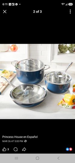 Set de 3 sartenes princess house azul