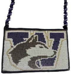 Handmade Beaded University of Washington Huskies Medallion  Native Inspired UW