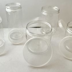 Clear Plastic non-slip screw-Top Lid  Containers