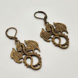 Bronze Dragon Earrings 