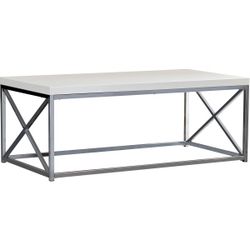 White Faux Marble Coffee Table