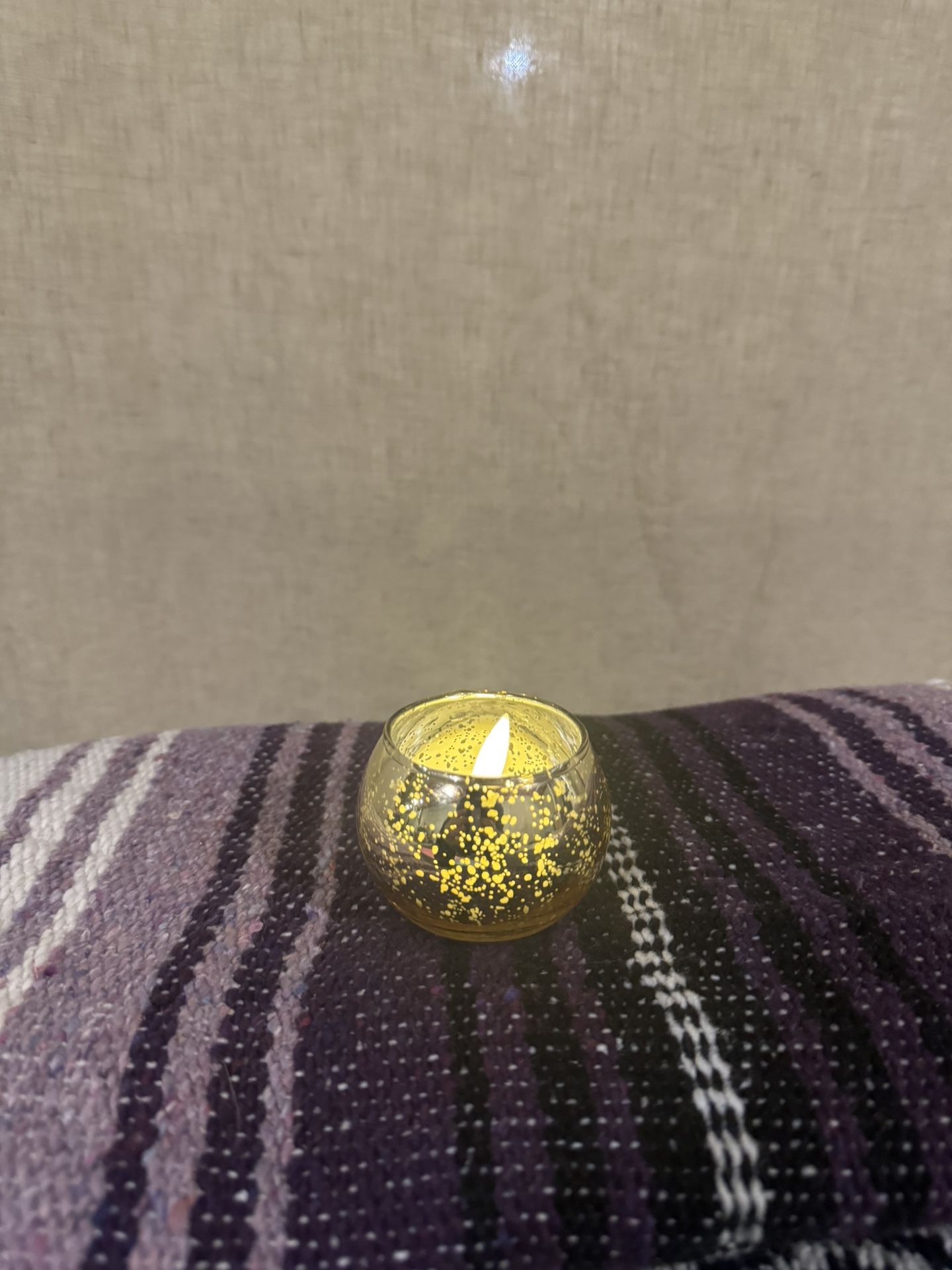 24 Gold Tea Light Candle Votive - Speckled Glass Votive for Wedding And Event Decor