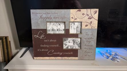 Decorative Triple Photo Frame with Quotes