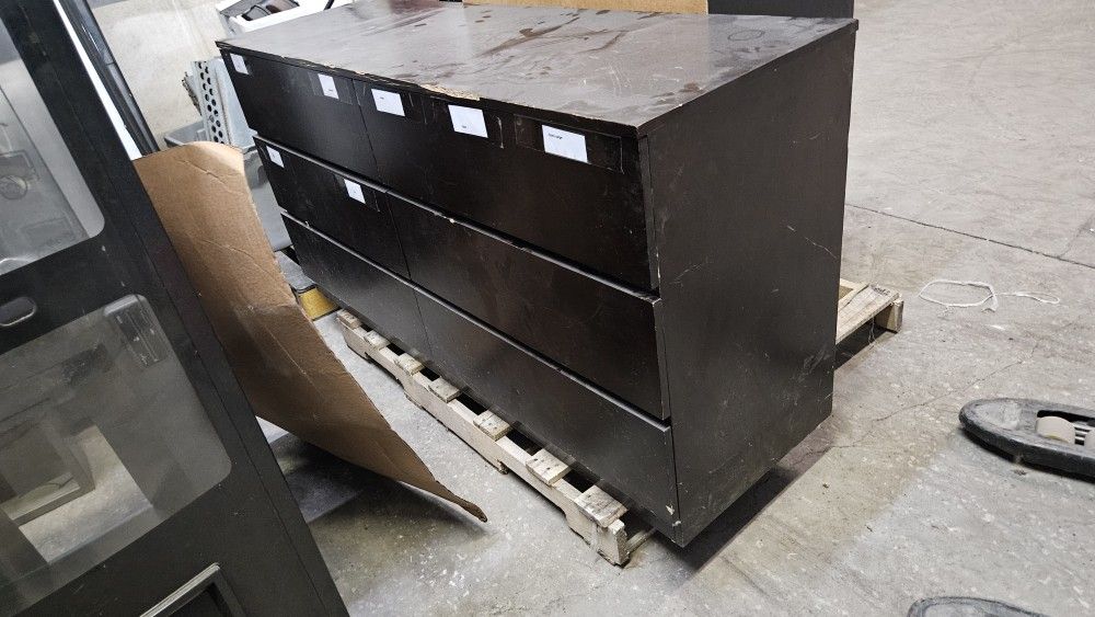 Large Six Drawer Wooden Dresser