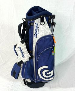 Cleveland Junior Golf Stand Bag Blue White 4-Way Divider Kids Youth Bag