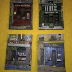 #02 • 3D Sculpted Resin France Store Fronts Wall Art Set • by Chiu Tak Hak