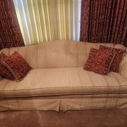 Sofa and Side Tables with Lamps