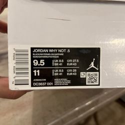 New Jordan Why Not .5 Size 9.5