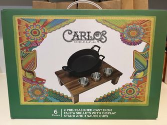 Carlos by Carlos Santana Cast Iron Fajita Skillet Set