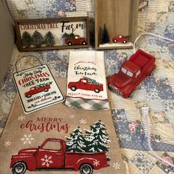 Red Truck Christmas Decor
