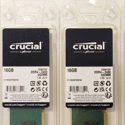 Crucial 2x16GB DDR4-2400 UDIMM