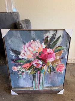 Colorful Floral Framed Canvas