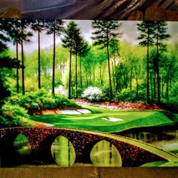 Painting Of The Augusta Pro golf Course.Hole 12