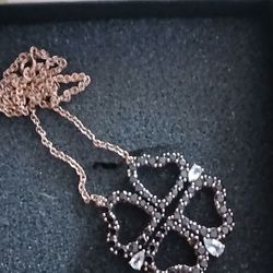 2 In 1 Magnetic 4 Leaf Clover & Heart Necklace