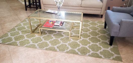 Green Lattice/trellis Rug