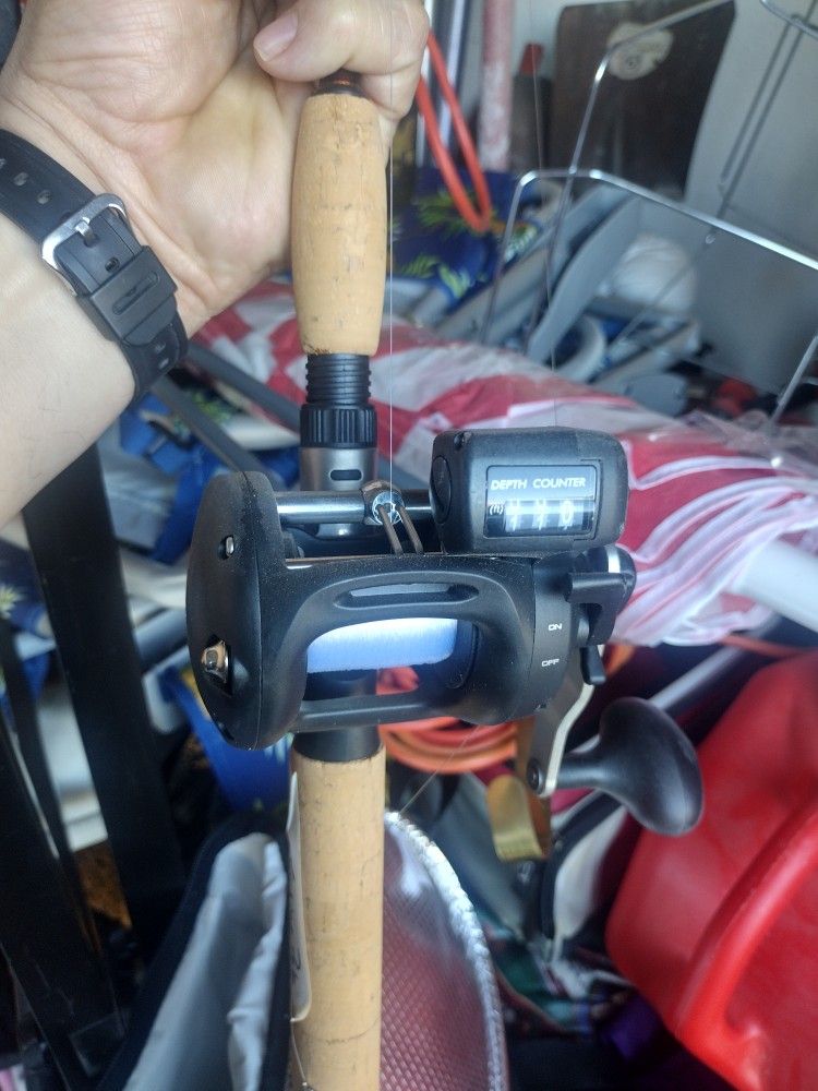 Fishing Rod Reel Trolling Drag Combo Okuma
