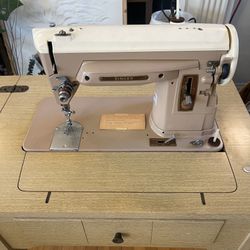 Vintage Singer 404 Sewing Machine w/ Original Fold-Out Tabletop Cabinet