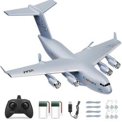 AIGIMU 2CH C17 RC Airplane with 6-Axis Gyro for Beginners, Ready to Fly Dual motors, hand-launch or glide takeoff, 40+ min runtime, 500 ft range, 2.4G