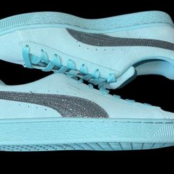 Powder Blue Suede Puma Sneakers 