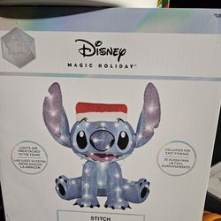 Disney Magic Holiday 27-inch Tall Stitch LED Lighted Tinsel Yard Sculpture