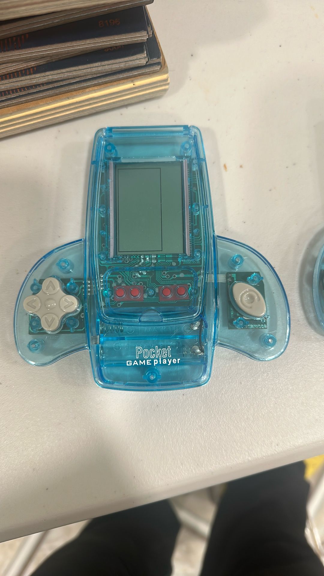Pocket Game Player Blue Portable Hand Held Rocket Electronic Retro Video Game