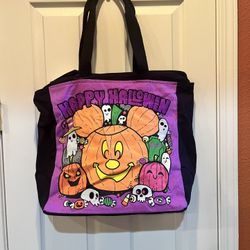 Mickey Pumpkin Zippered Tote NWT